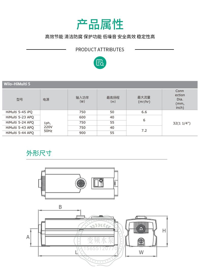 Wilo威乐HiMulti5-45iPQ进口全自动变频静音家用增压泵(图4)